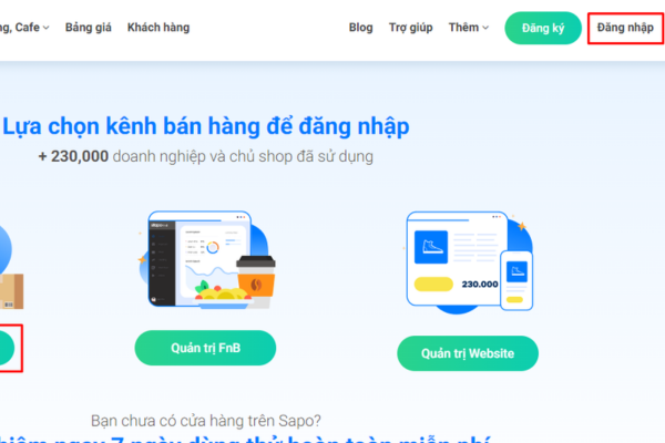 Hướng dẫn đăng nhập Sapo