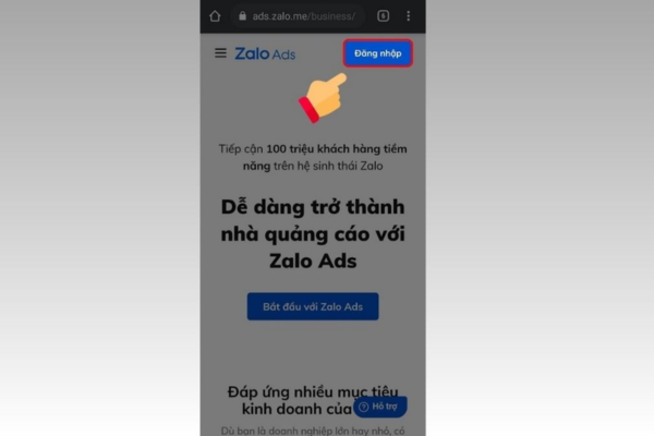 Các bước tạo tài khoản chạy Zalo Ads