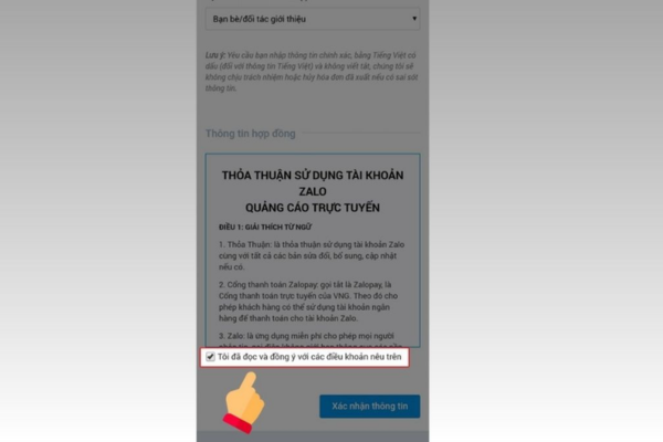 Các bước tạo tài khoản chạy Zalo Ads
