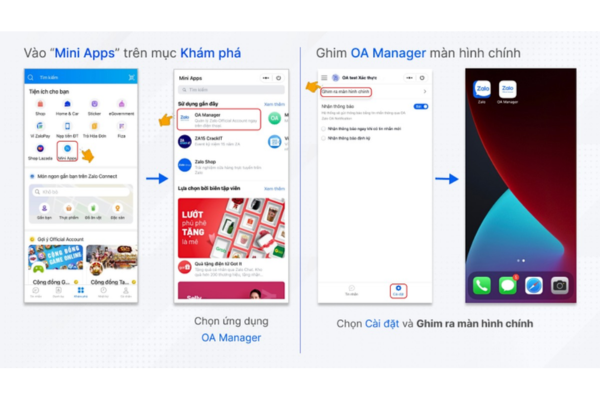 Đăng nhập Zalo OA trên điện thoại
