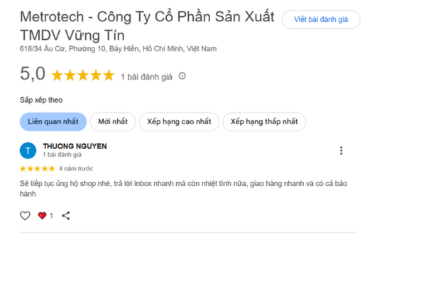 Khách hàng đánh giá trực tiếp